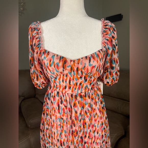 NWT Jessica Simpson Babydoll Dress Multi Pattern XS Valentines Date Gift Party - Picture 2 of 8